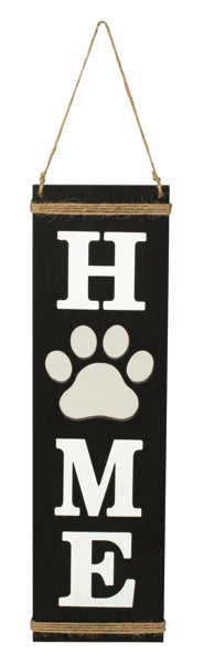 Holzschild HOME mit Pfote